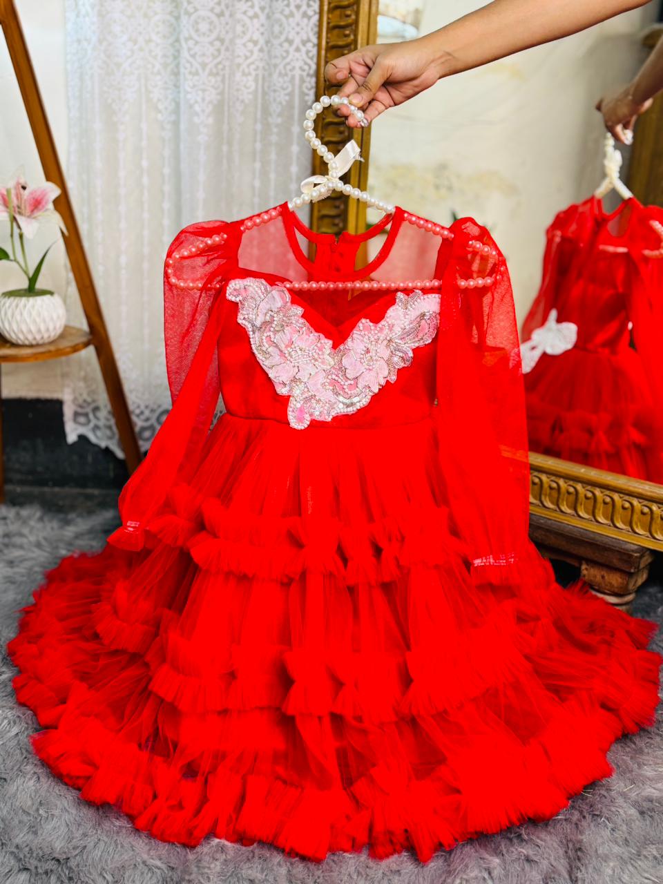 Red princess gown