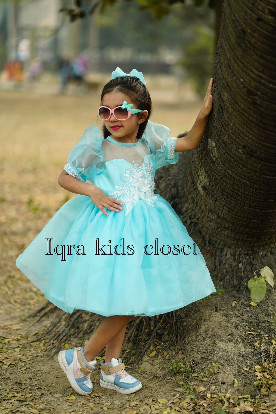 Organza skyblue barbie frok